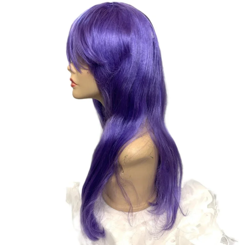 Pony Express 24” Long Purple Straight Wig w/ Bangs New Old Stock Y2K